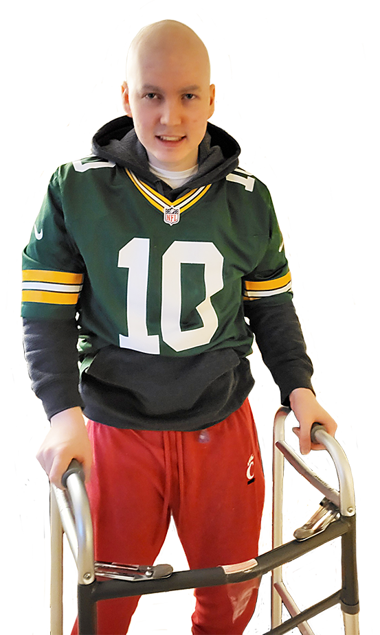 Evan in Packers Jersey